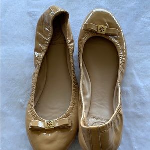 tory burch gently worn ballet flats